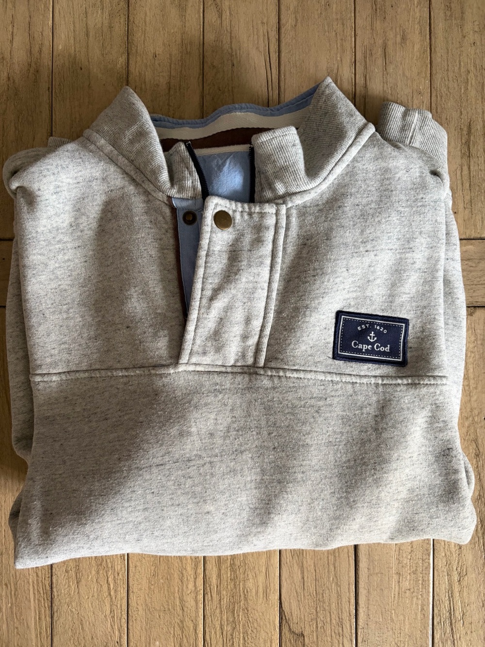 Men's Heather Gray Quarter Snap Pullover Sweatshirt Cape Cod